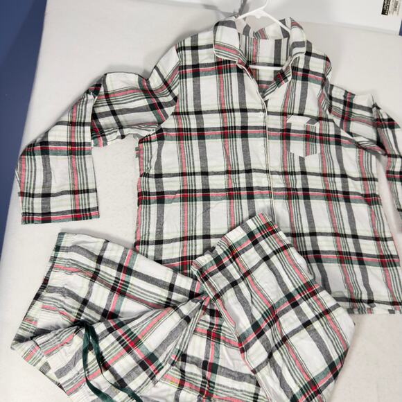 Croft & Barrow 2 pc Flannel Pajamas Woman XXL Button Top Drawstring Elas Waist - Picture 4 of 15